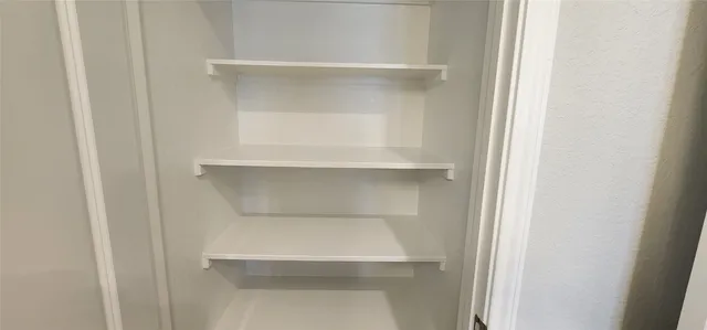 a close view of a closet