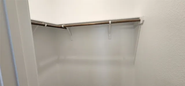 a close up view of closet