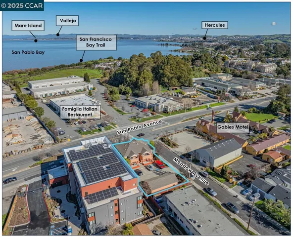 an aerial view of multiple house