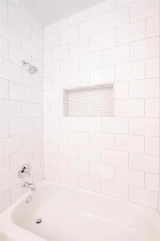 a bathroom with a tub