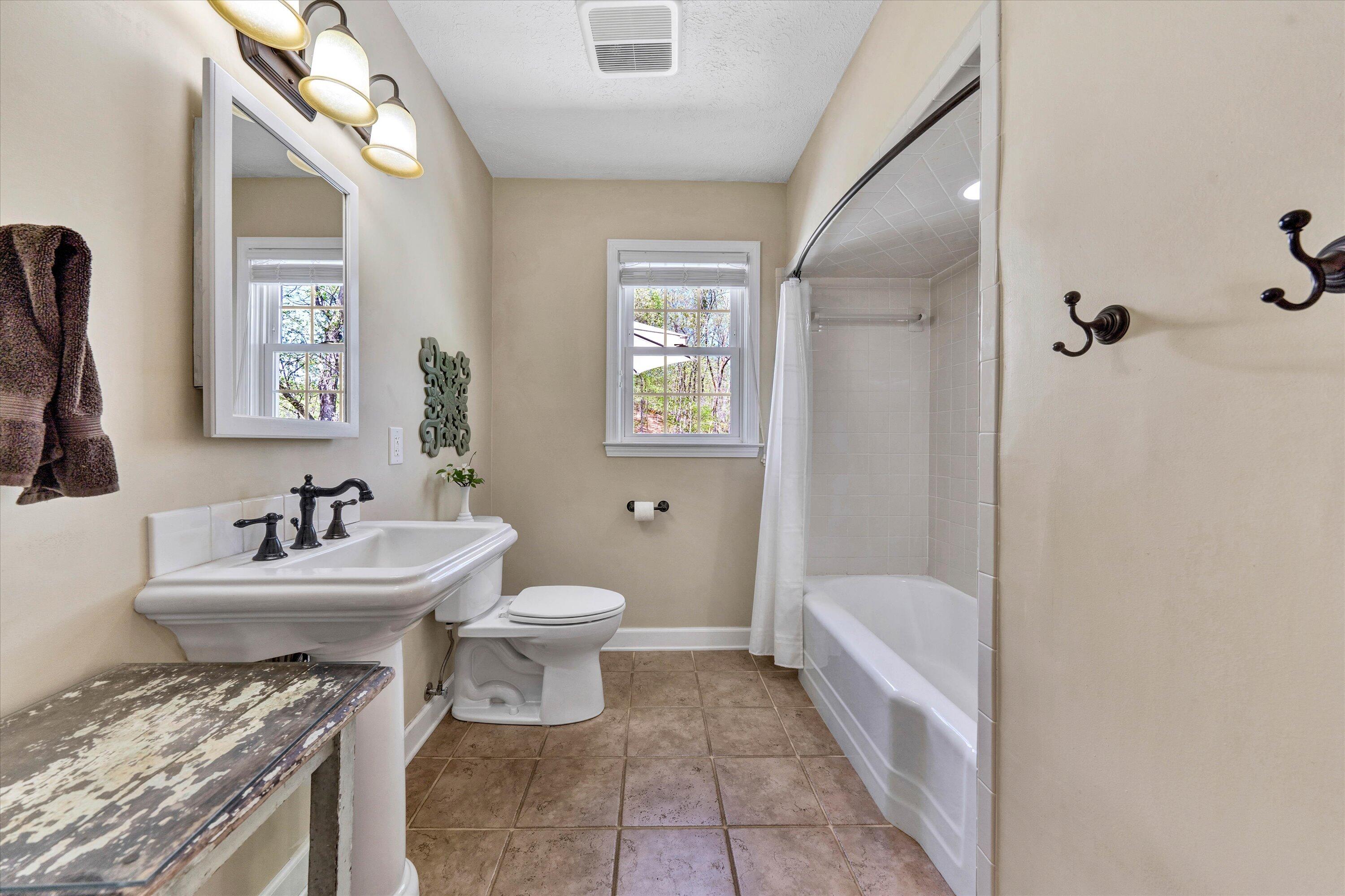 1186 Camp Jaycee Road Blue Ridge, VA 24064 - Photo 25 of 54 a bathroom with a sink toilet and shower