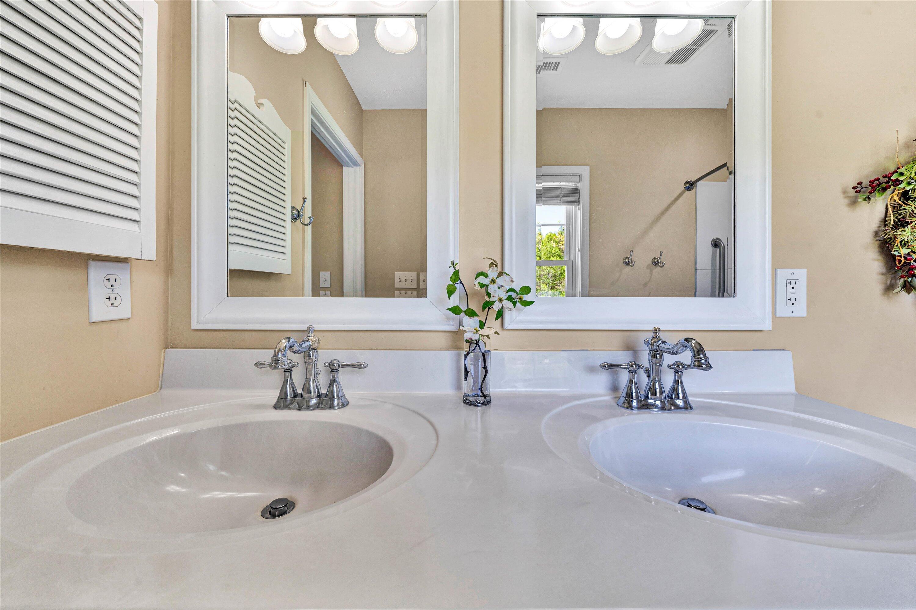 1186 Camp Jaycee Road Blue Ridge, VA 24064 - Photo 37 of 54 a bathroom with a sink and a mirror