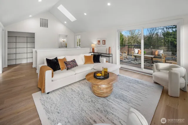 a view of a terrace with furniture