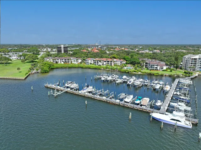 a view of boats in a river