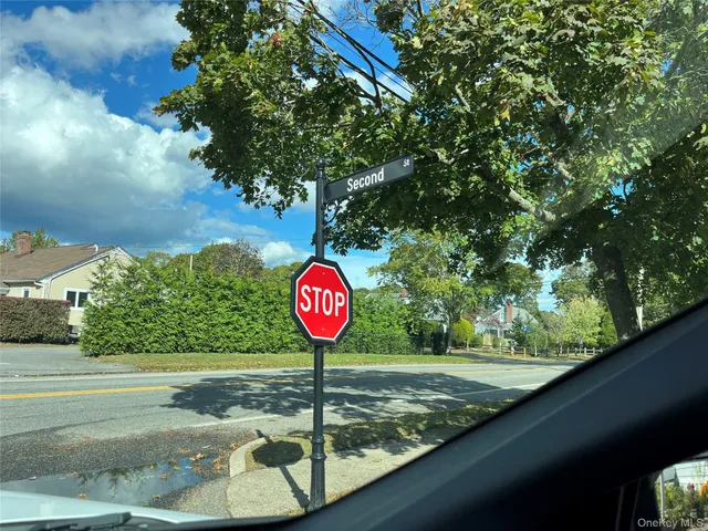 a view of a back yard of a tree
