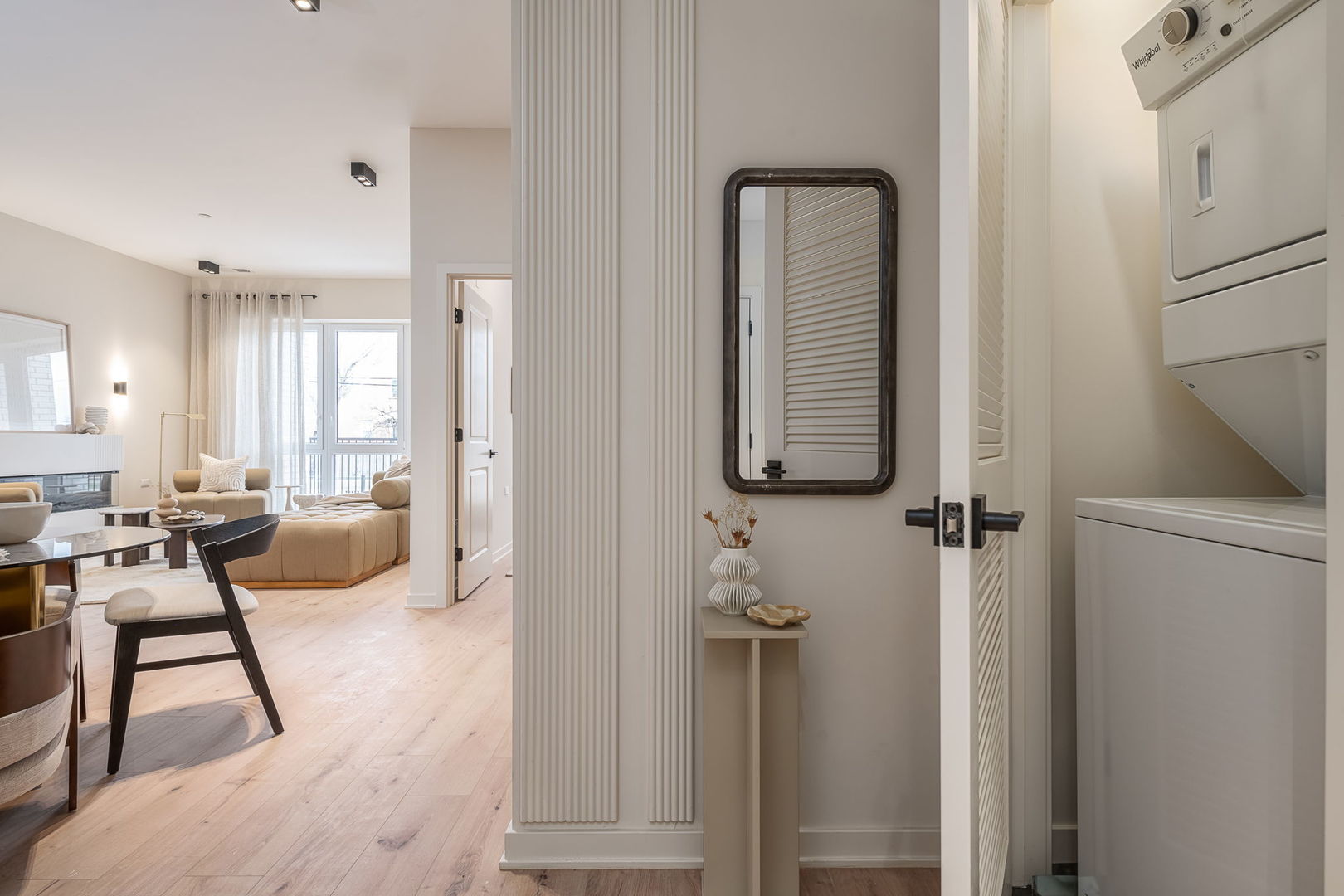 8000 O Connor Drive, Unit 301 River Grove, IL 60171 - Photo 13 of 52 a living room with furniture and a wooden floor