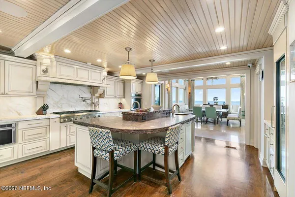 a view of a swimming pool with a garden