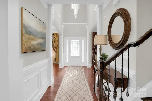 a view of an entryway with sitting area