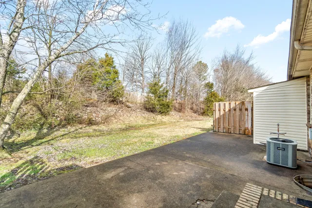 a view of back yard of the house