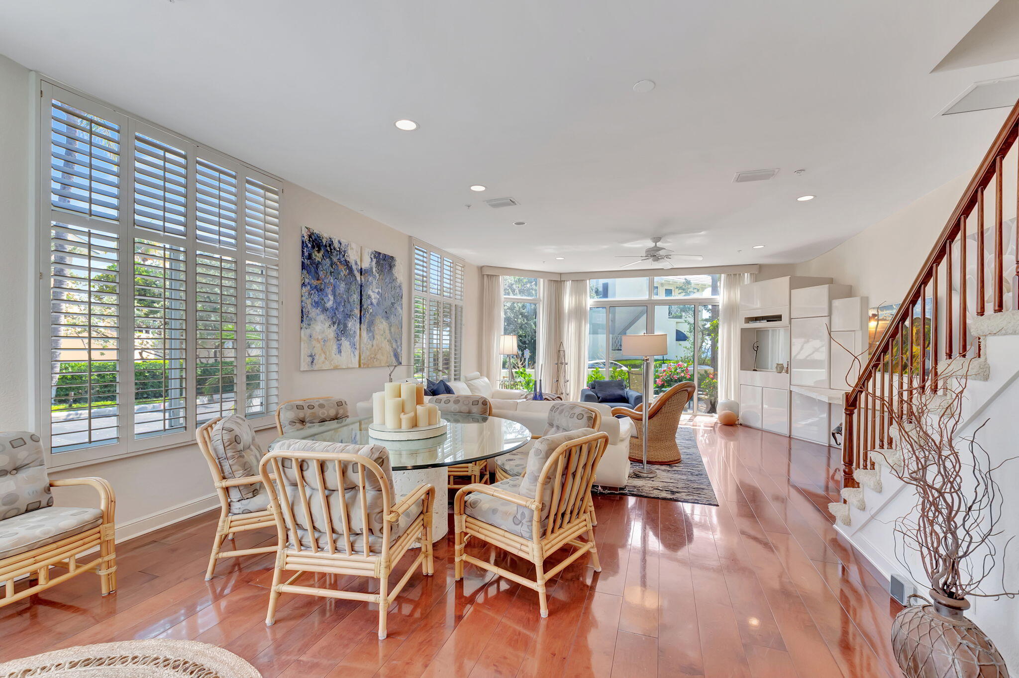 2115 South Ocean Boulevard, Unit 14 Delray Beach, FL 33483 - Photo 15 of 56 a dining room with furniture and wooden floor