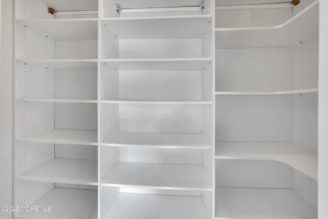 a close up view of a closet