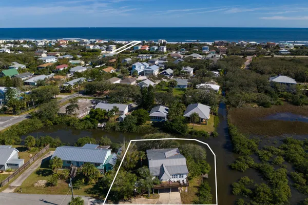 an aerial view of multiple house
