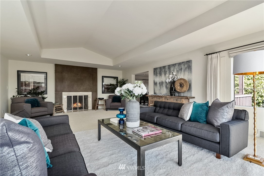 6410 Northeast Windermere Road Seattle, WA 98105 - Photo 7 of 40 a living room with furniture and a fireplace