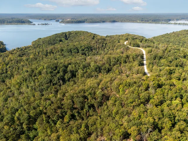 a view of a lake from a yard