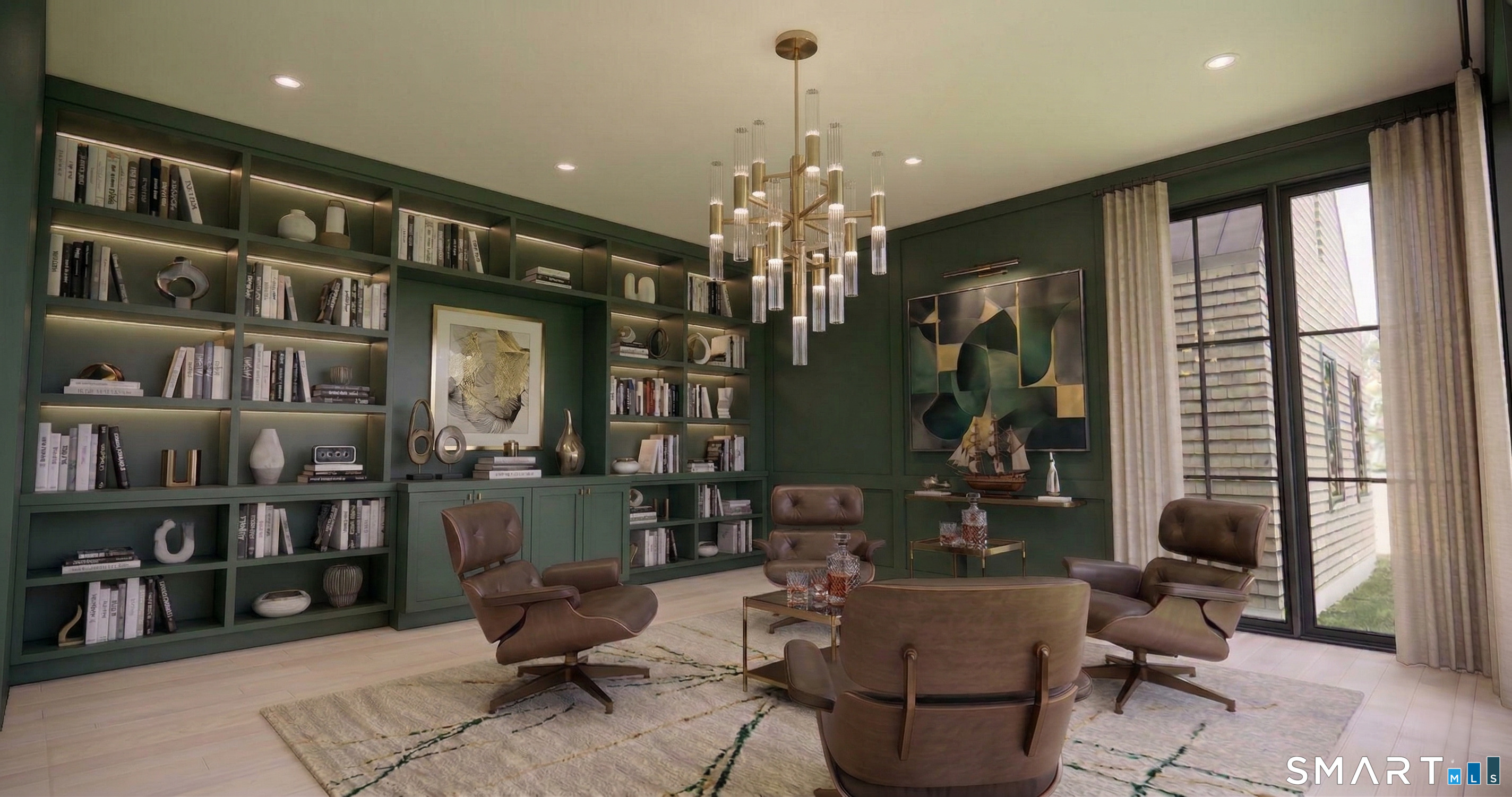 532 Round Hill Road Greenwich, CT 06831 - Photo 11 of 13 a room with furniture and a chandelier