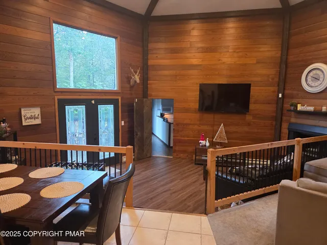 a view of balcony with furniture