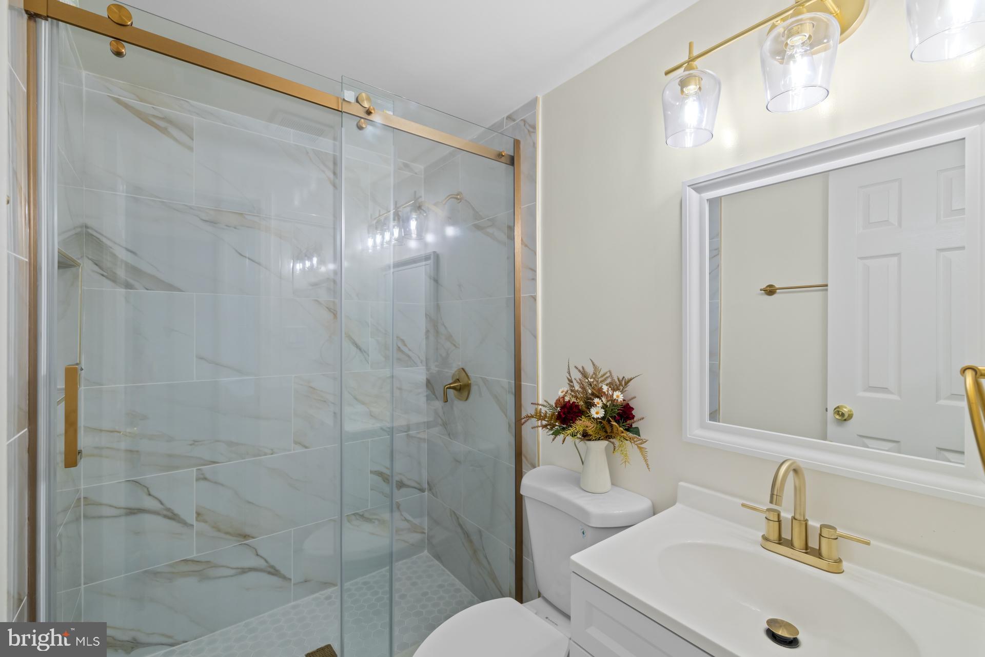 8318 Brookvale Court Springfield, VA 22153 - Photo 28 of 39 a bathroom with a sink toilet and shower