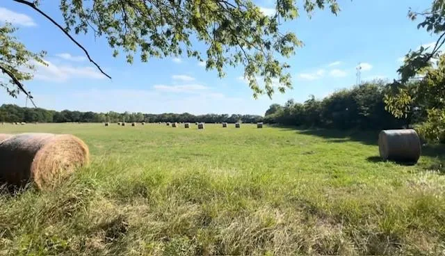 a view of a lake with a big yard