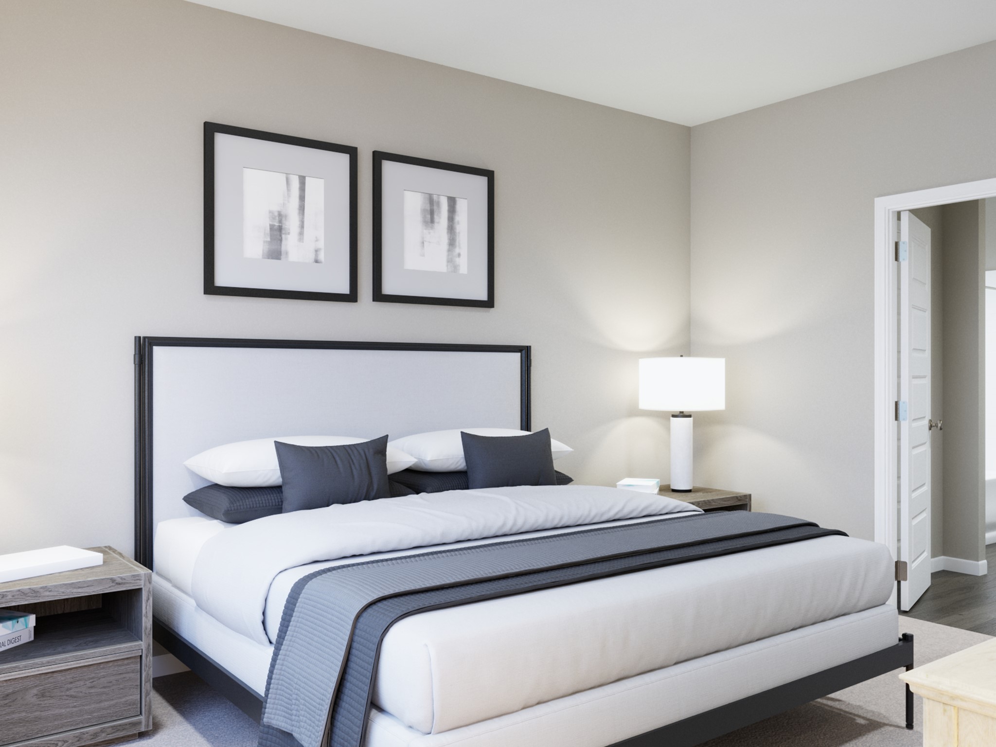 13646 Kit Run Splendora, TX 77372 - Photo 20 of 37 a bedroom with a bed and a lamp