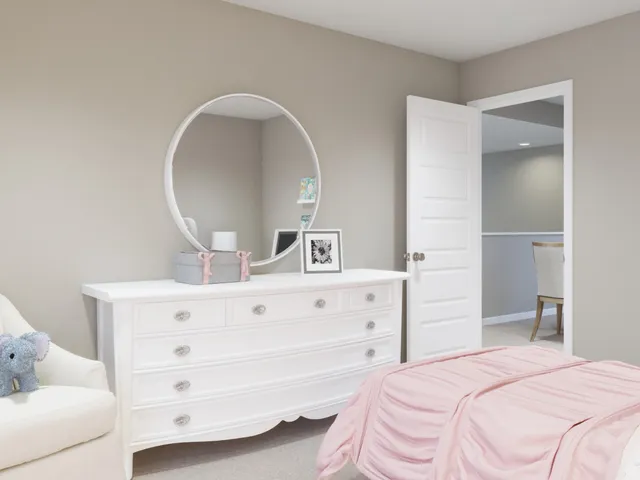 an aerial view of a house with garden space and swimming pool