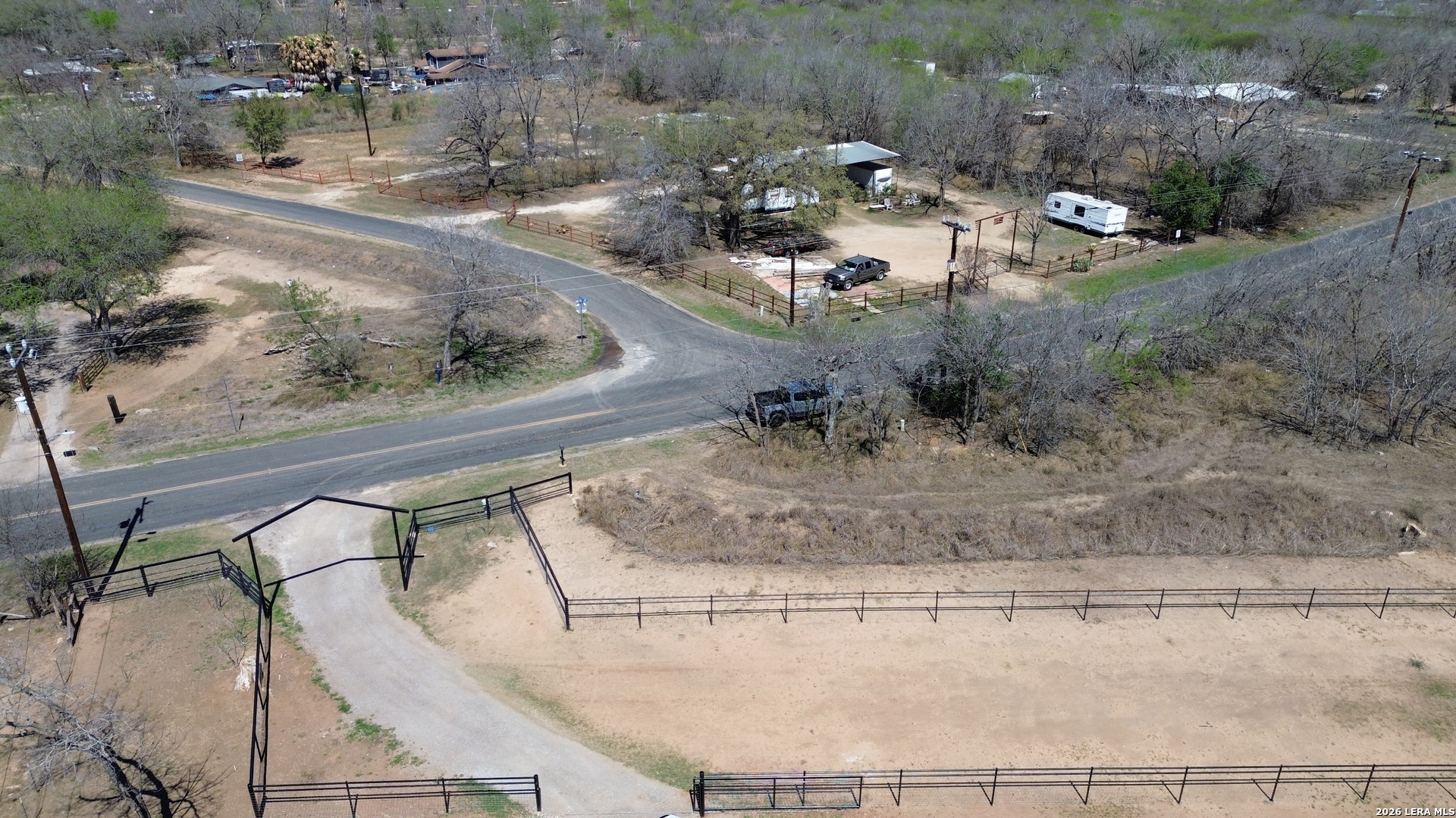 14364 Greenwood Road Atascosa, TX 78002 - Photo 5 of 10 an aerial view of a house with a yard basket ball court