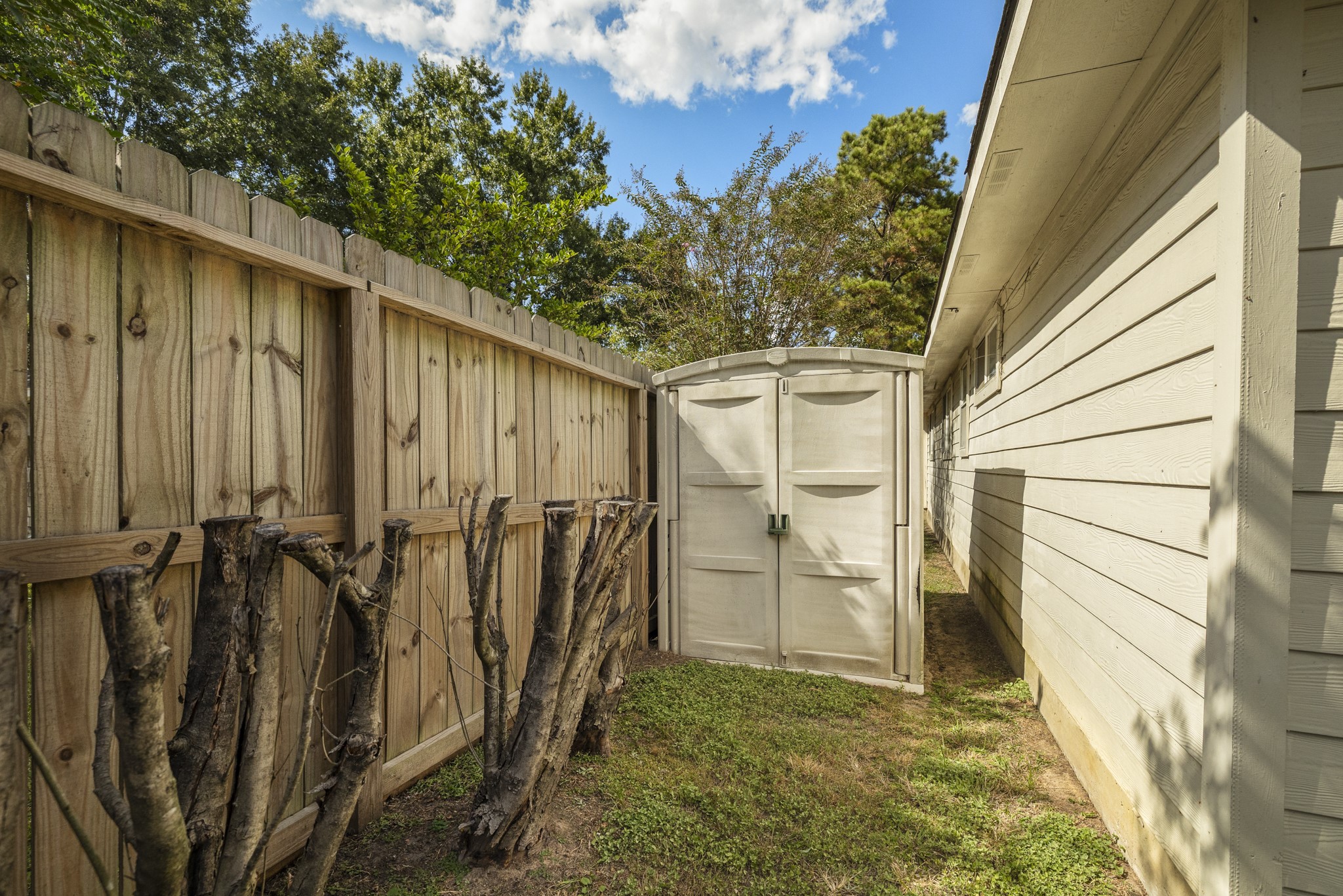 9109 Benwick Street Spring, TX 77379 - Photo 27 of 28 a view of a backyard of the house