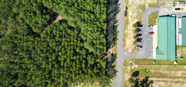 an aerial view of a residential apartment building