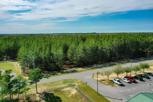 a view of a swimming pool and lounge chair