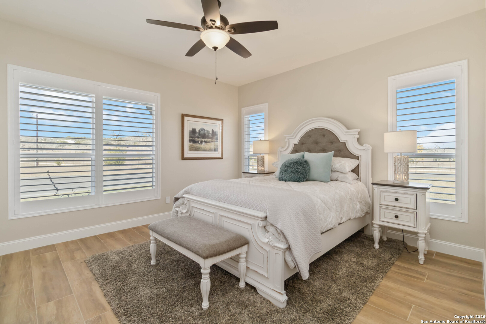 43 Lost Valley Boerne, TX 78006 - Photo 29 of 61 a bedroom with a bed dresser and a window