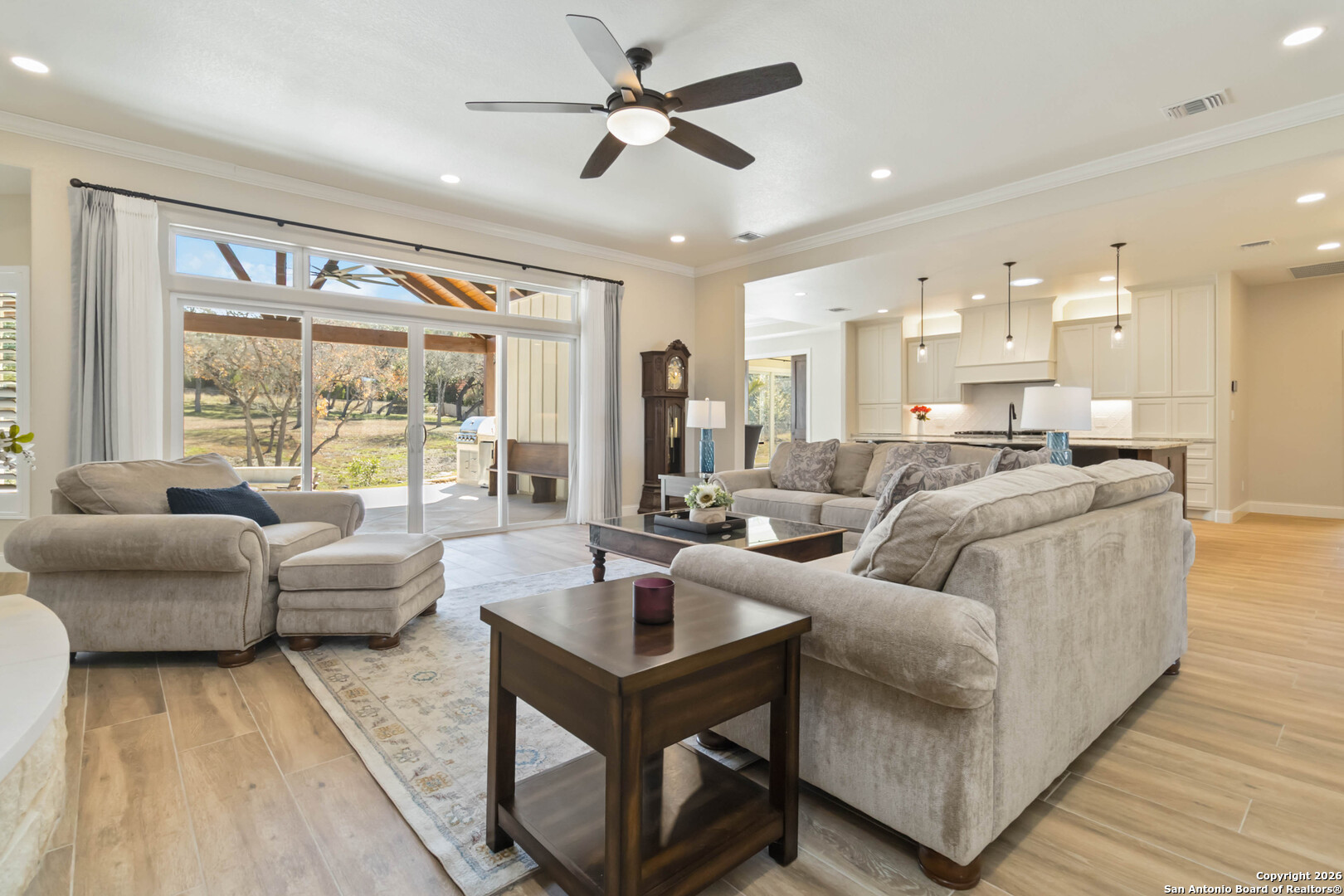 43 Lost Valley Boerne, TX 78006 - Photo 9 of 61 a living room with furniture and a large window