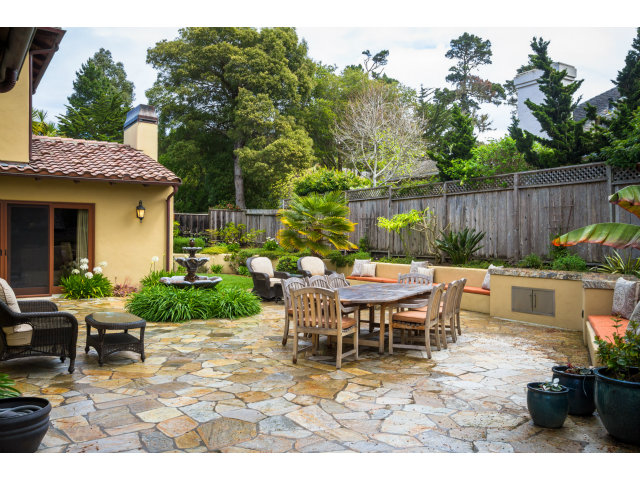 3027 Sherman Road Pebble Beach, CA 93953 - Photo 22 of 25 a view of a dinning table and chairs in patio of the house