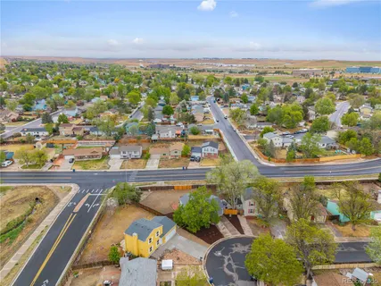 an aerial view of a city