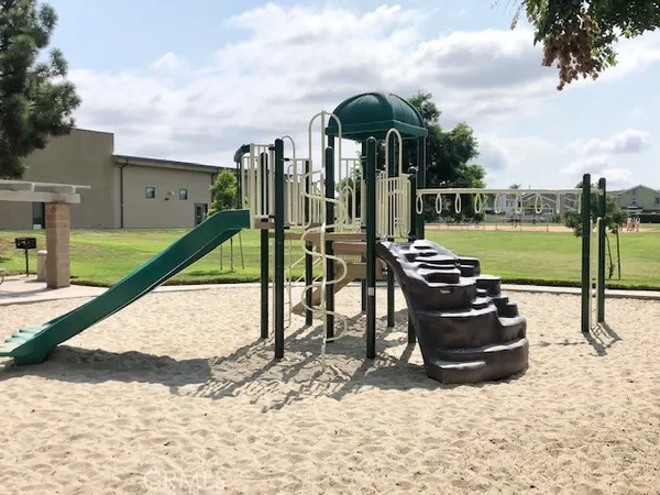 a garden view with a sitting space