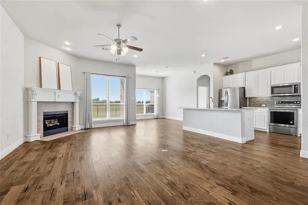 a view of a swimming pool and lake view