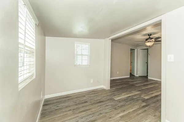 an empty room with a window