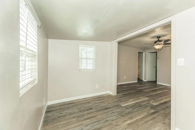 an empty room with a window