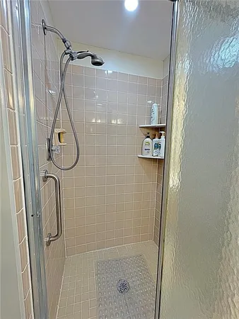 a bathroom with a shower