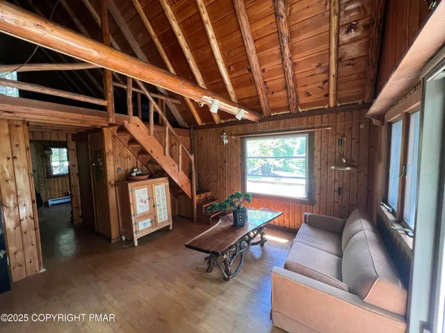 a living room with furniture