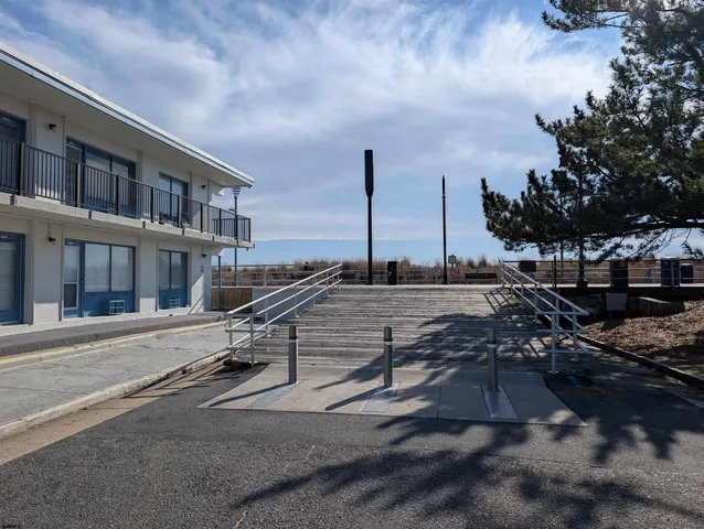 a view of a terrace with sky view