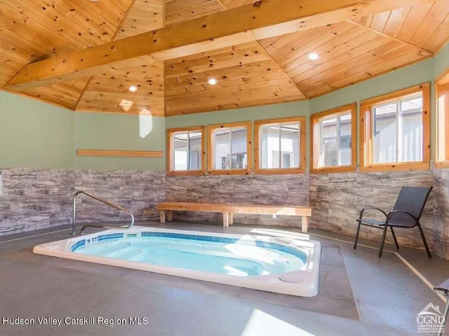 a living room with a large window