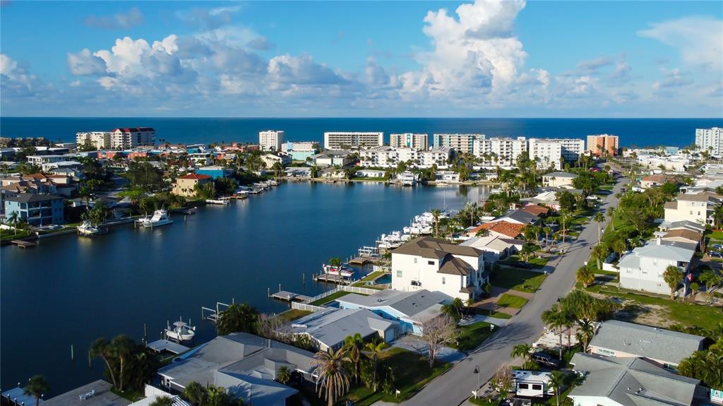 an aerial view of a ocean