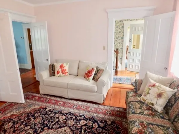 a living room with furniture and a couch