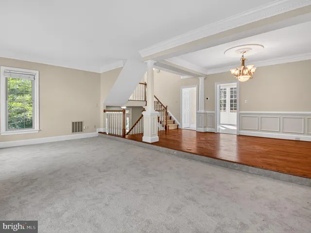a view of a livingroom with a large window