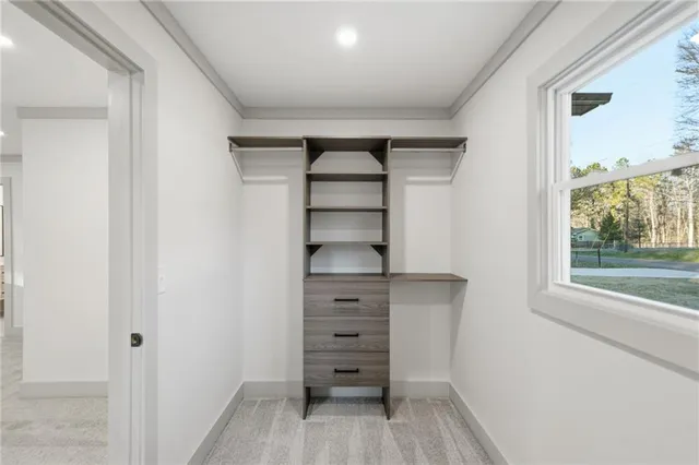 a view of a walk in closet