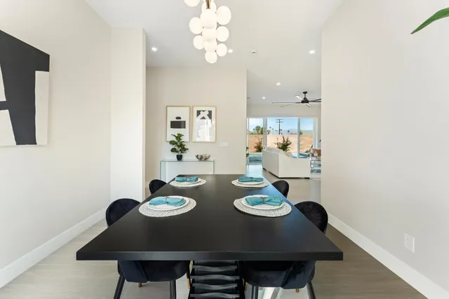 a kitchen with lots of counter space and appliances