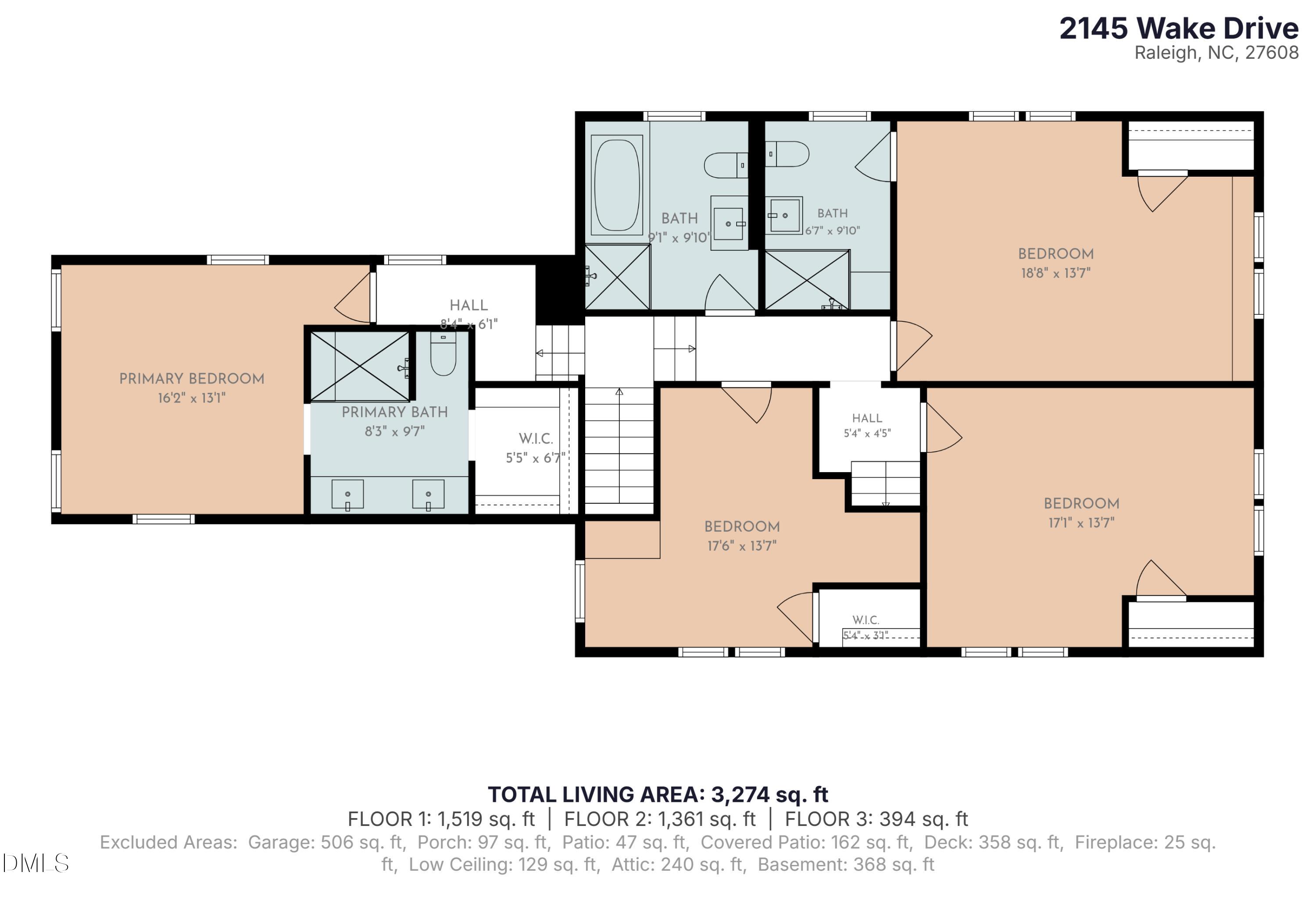 2145 Wake Drive Raleigh, NC 27608 - Photo 68 of 69 Second floor plan