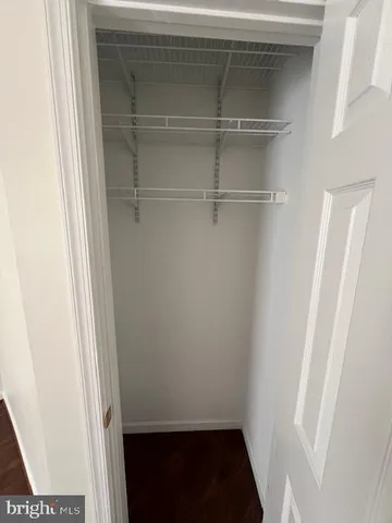 a view of a room with windows