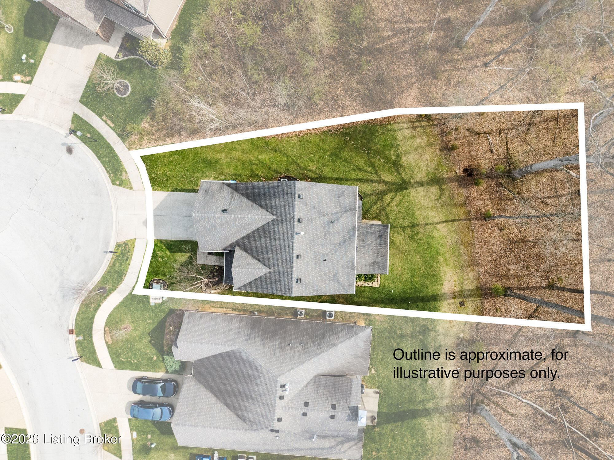 543 Wooded Falls Road Louisville, KY 40243 - Photo 47 of 50 Aerial view of approximate lot lines