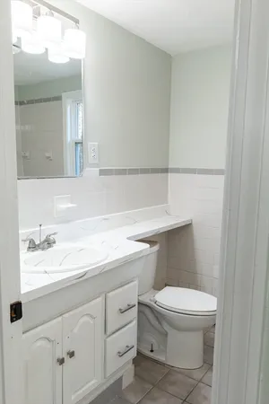 a bathroom with a sink a toilet and vanity