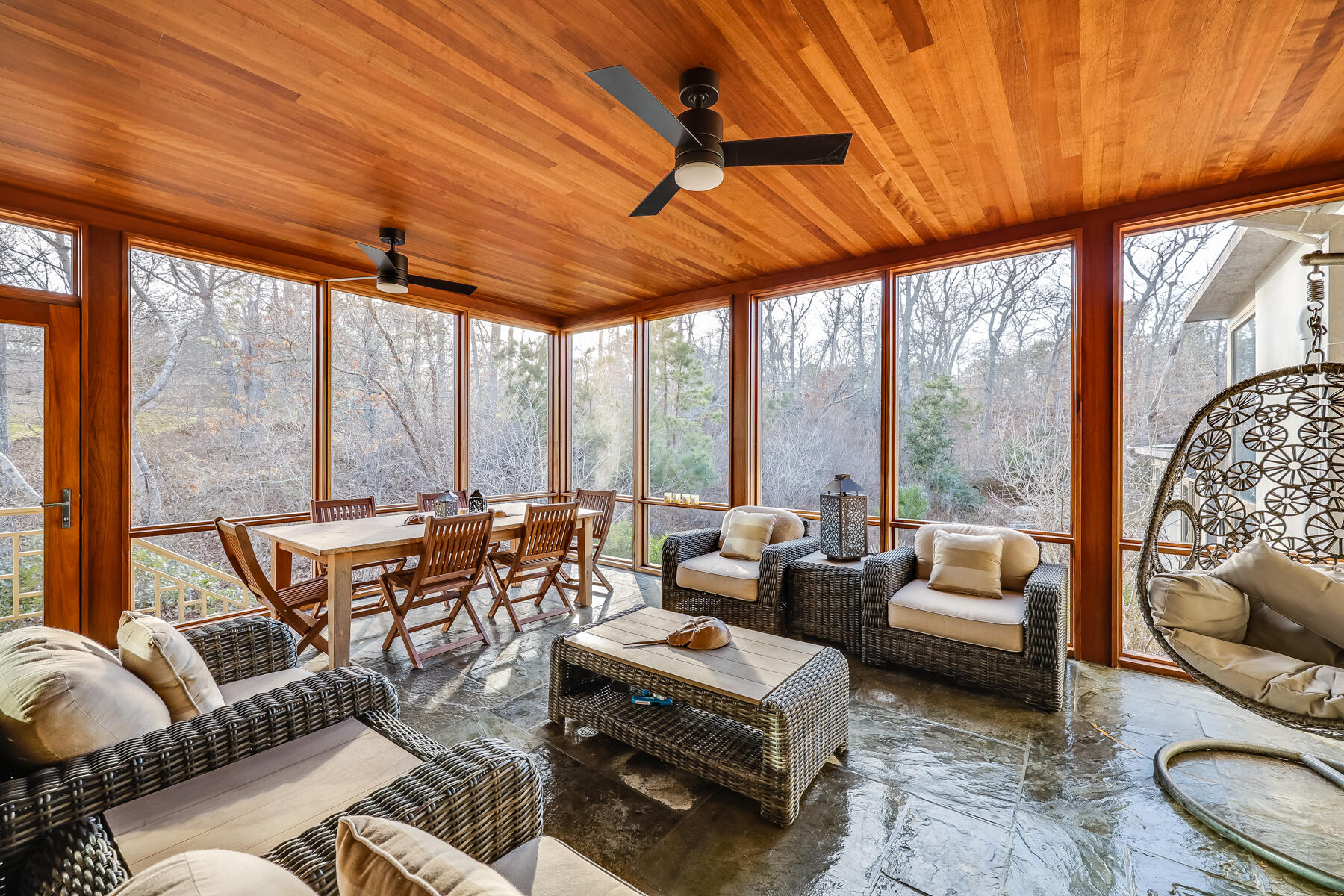 77 Fay Road Falmouth, MA 02543 - Photo 18 of 53 a living room with furniture and floor to ceiling windows